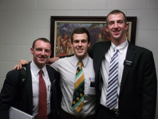 Elder Bruneel (my trainer) me and Elder Jones!