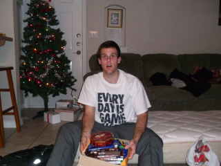 Christmas Eve I opened my present from my grandma. There was so much chocolate! Love you grandma!