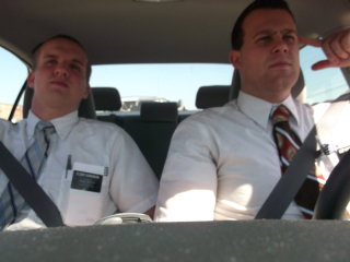 Just in the car waiting for a train to pass by!!