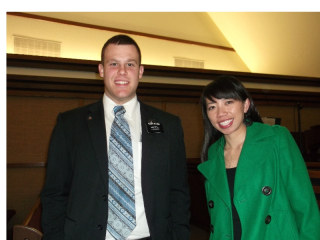 Me with President Lew's daughter after the fireside! Small world!