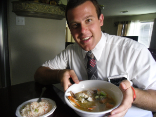 The crab soup the member made for us!