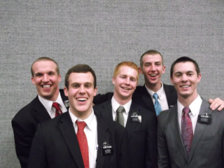 Some of the "mission bro's" At mission conference we all got to see each other again. Elder Sorenson, me, Erickson, Bruneel, and Cope. The only man missing is Hatch!