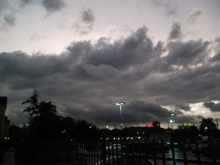 A pretty cool sunset right before a storm rolled in. I wish I would have taken a 360 shot. Right in front of us looked like this, and then right behind us was just pitch black with lighting everywhere from a storm coming in from the coast. Pretty cool.